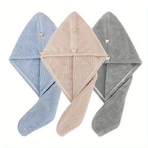 Premium Quick-Drying Microfiber Women's Hair Towel Wrap (Pack of 3)