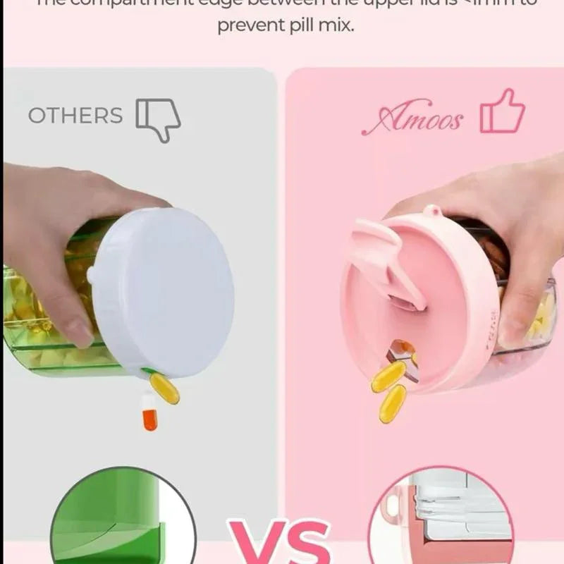 Portable Pill Organizer, 7 Large Compartments