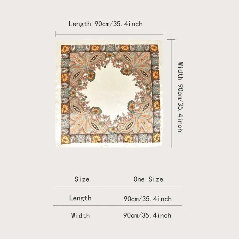 ROHAJSHOP 4 Pack Large Square Hair Scarf Silk Bandana for Women