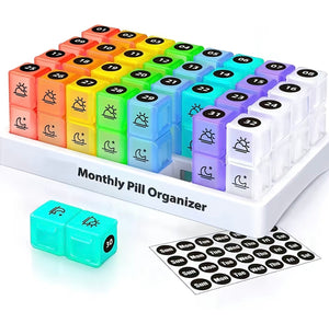 Portable Pill Organizer, 7 Large Compartments