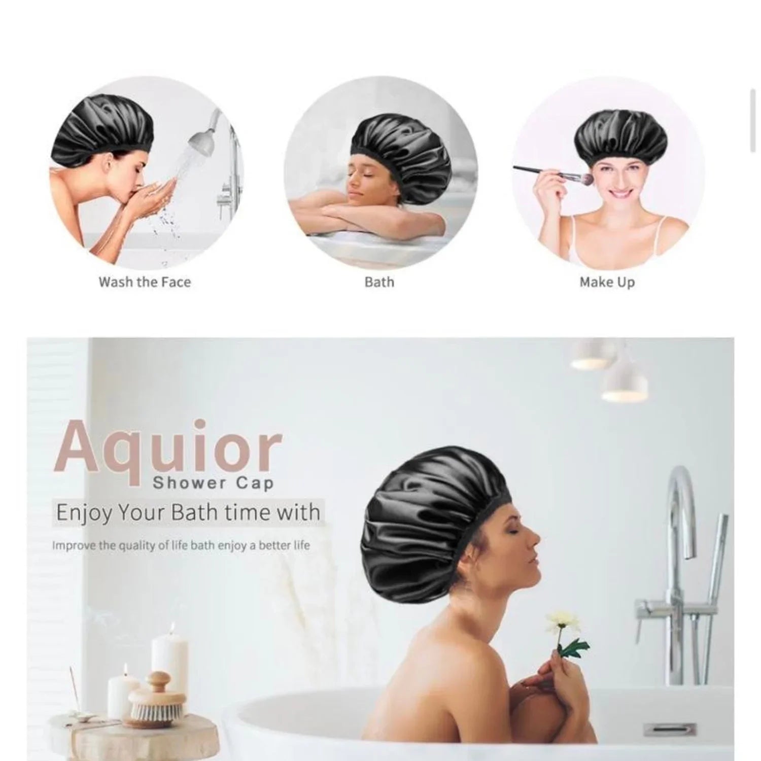 ROHAJSHOP Triple Layer Waterproof Bath Cap