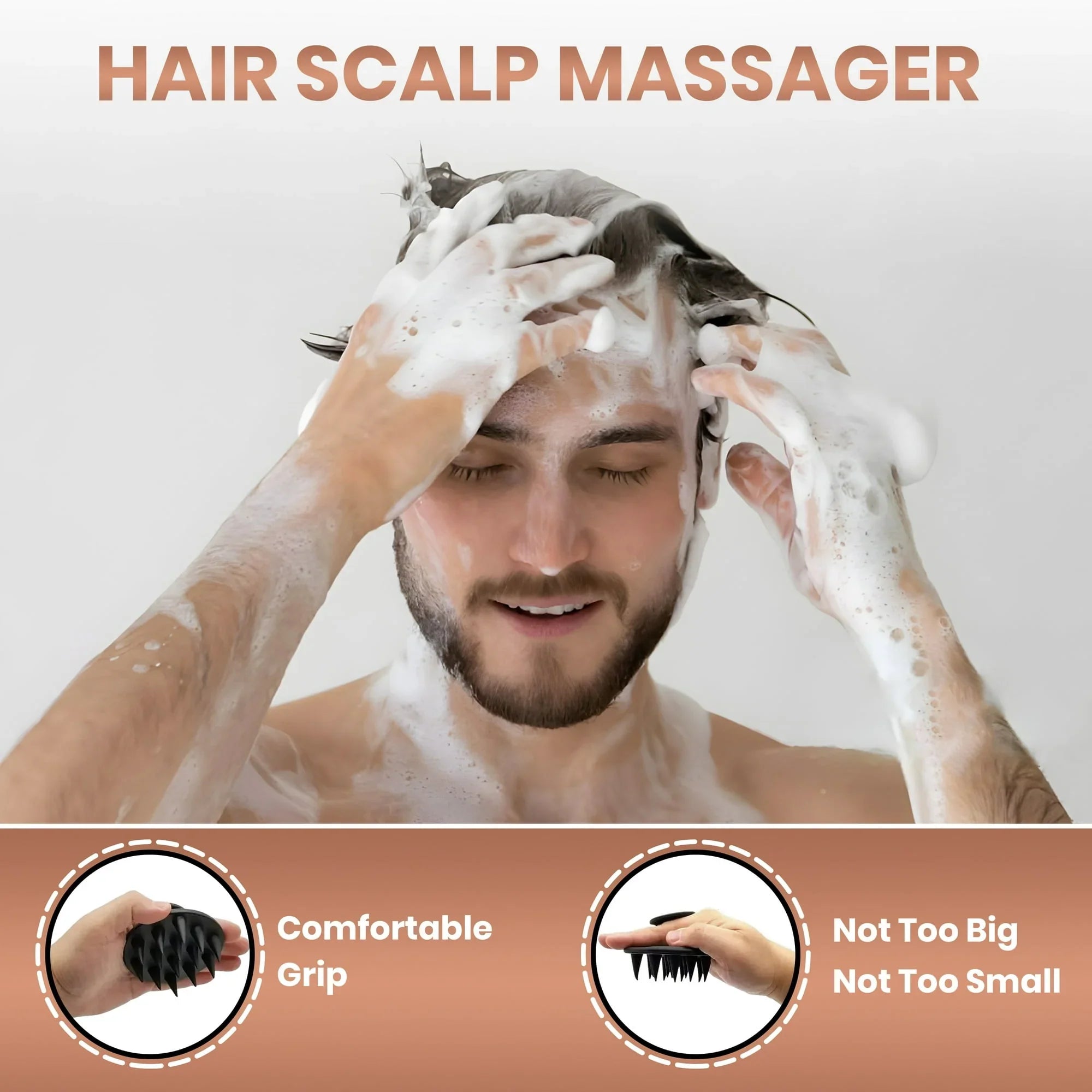 ROHAJSHOP Silicone Body Scrubber Exfoliating Bath Brush 4 Piece Set