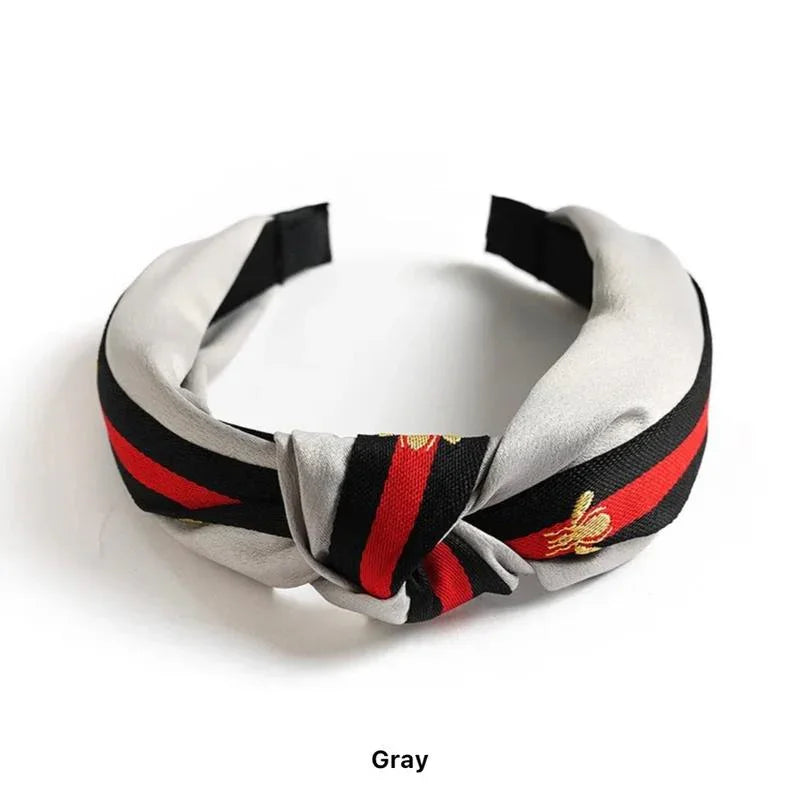 Plaid Bee Knot Design Headband for Women & Girls