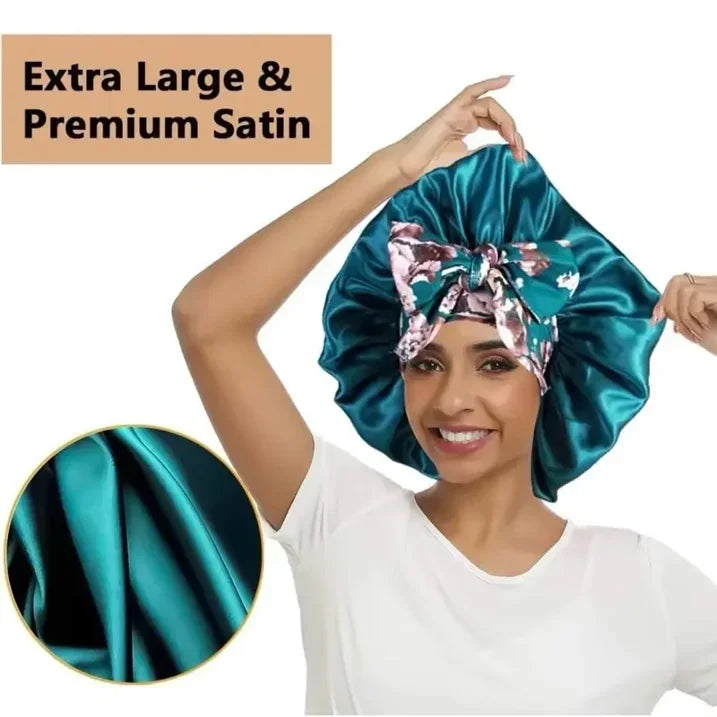Printed Satin Sleeping Bonnet for Women