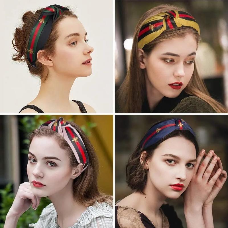 Plaid Bee Knot Design Headband for Women & Girls