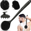 ROHAJSHOP Silicone Body Scrubber Exfoliating Bath Brush 4 Piece Set