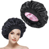 ROHAJSHOP Unisex Double Layered Satin Hair Bonnet for Sleep with Elastic Adjustable Strap, Protects Hairstyles & Moisture, Prevents Pillow Stains, Hand Washable