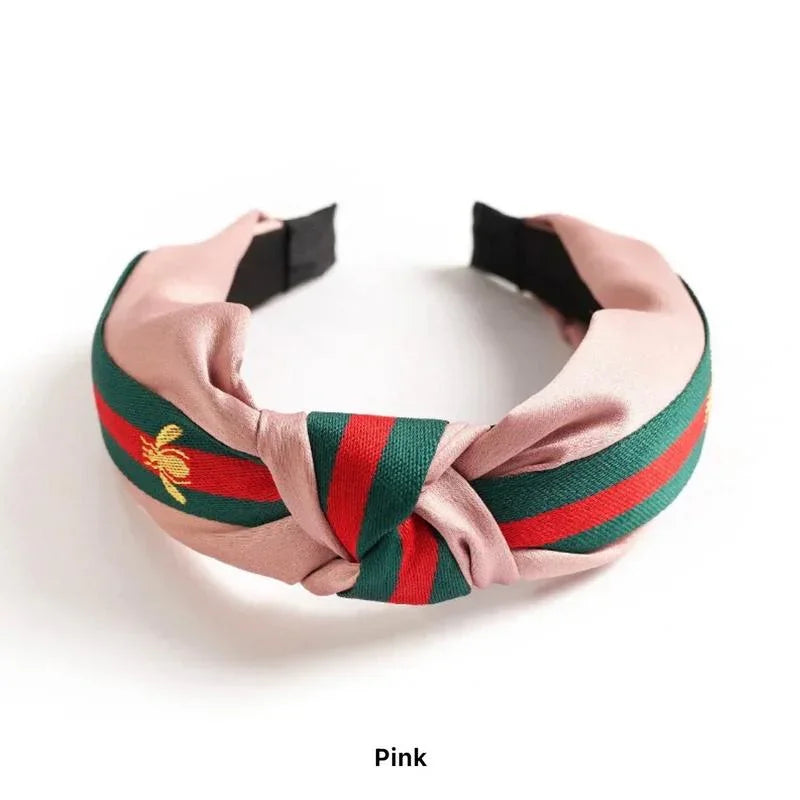 Plaid Bee Knot Design Headband for Women & Girls
