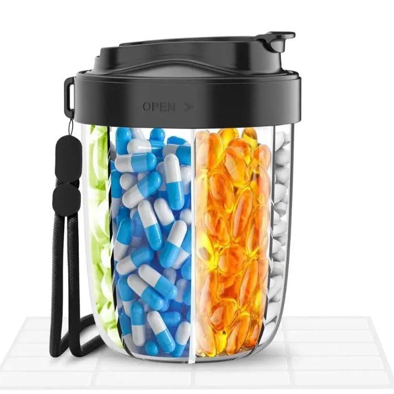 Portable Pill Organizer, 7 Large Compartments
