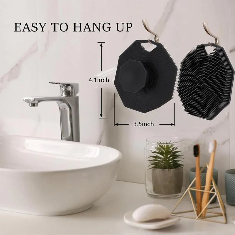 Soft Silicone Body Scrubber with Storage Hook Set