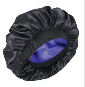ROHAJSHOP Unisex Double Layered Satin Hair Bonnet for Sleep with Elastic Adjustable Strap, Protects Hairstyles & Moisture, Prevents Pillow Stains, Hand Washable
