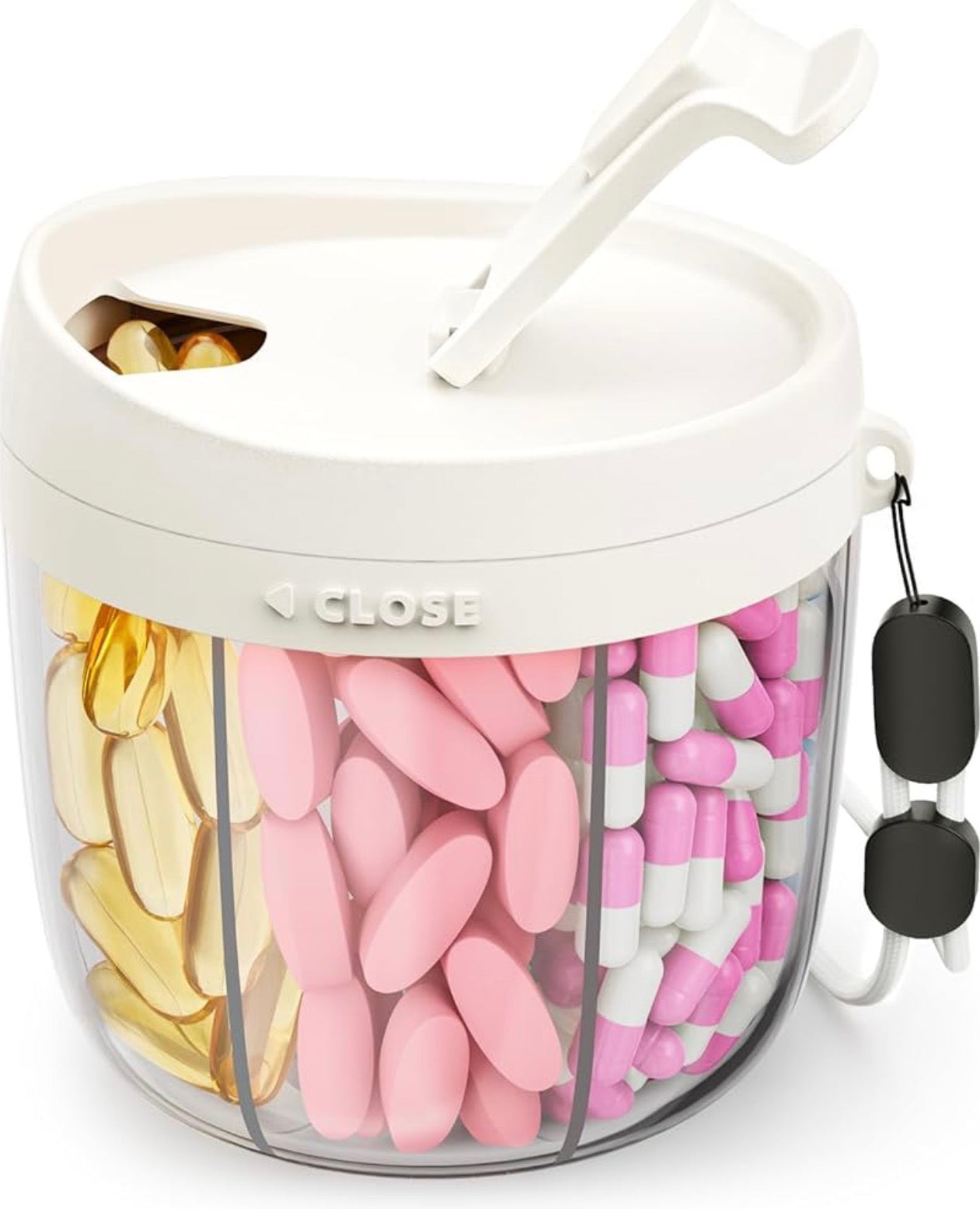 Portable Pill Organizer, 7 Large Compartments
