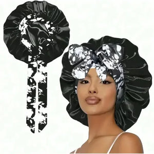 Printed Satin Sleeping Bonnet for Women