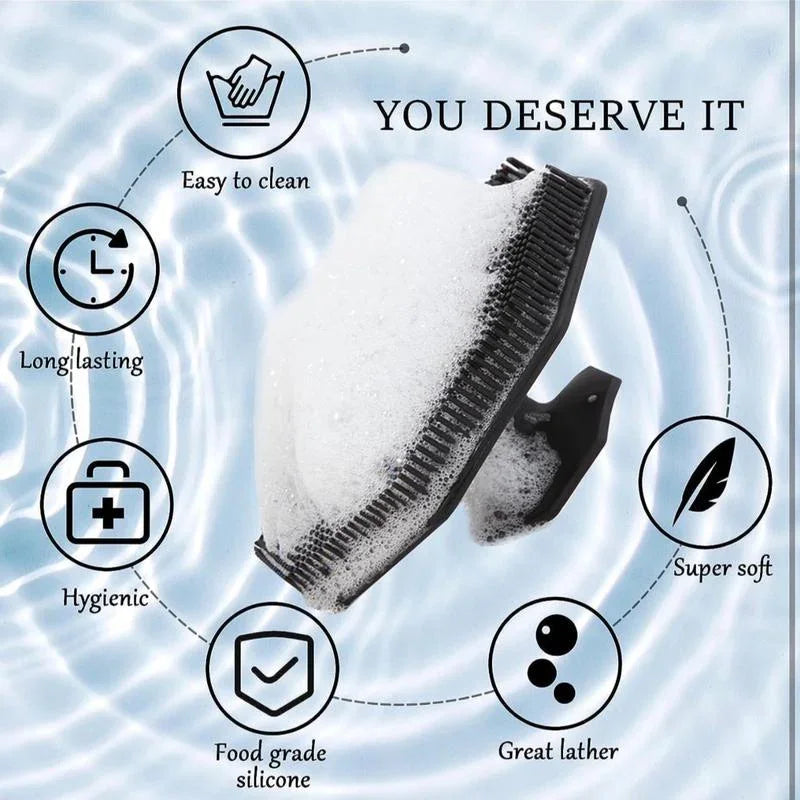 Soft Silicone Body Scrubber with Storage Hook Set