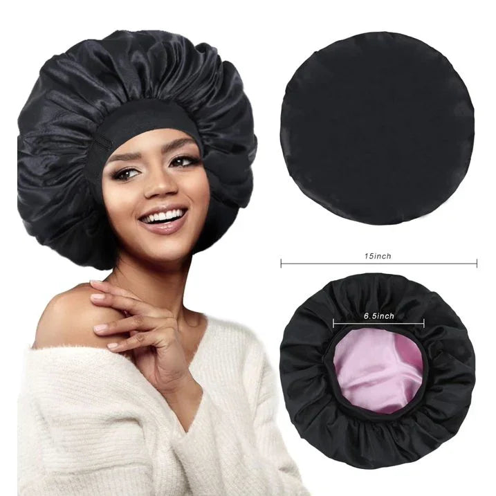 ROHAJSHOP Silk Hair Bonnet with Wide Elastic Band