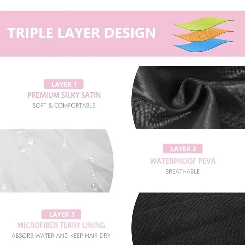 ROHAJSHOP Triple Layer Waterproof Bath Cap