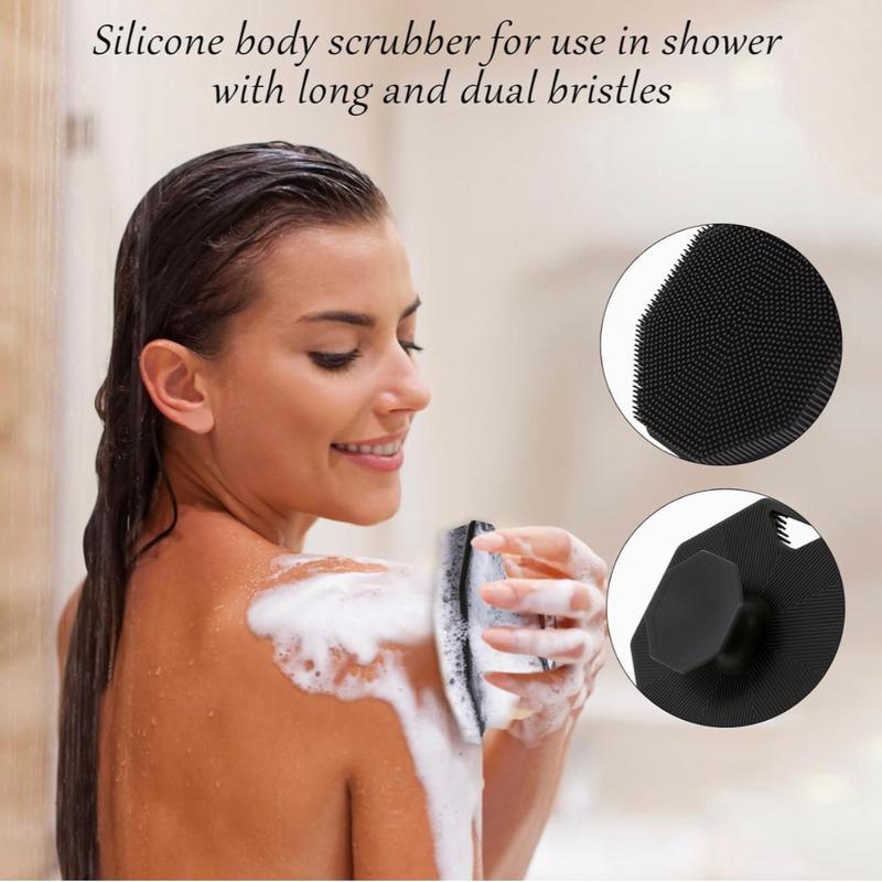 Soft Silicone Body Scrubber with Storage Hook Set