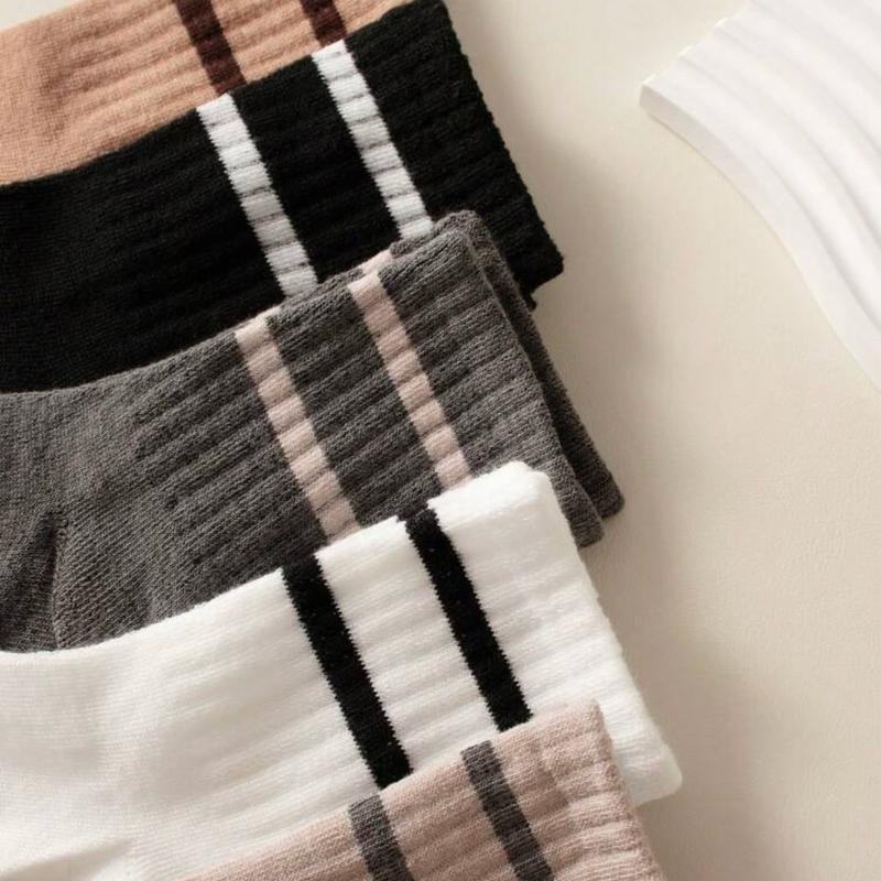 Women’s Striped Casual Ankle Socks 10 Pairs/set