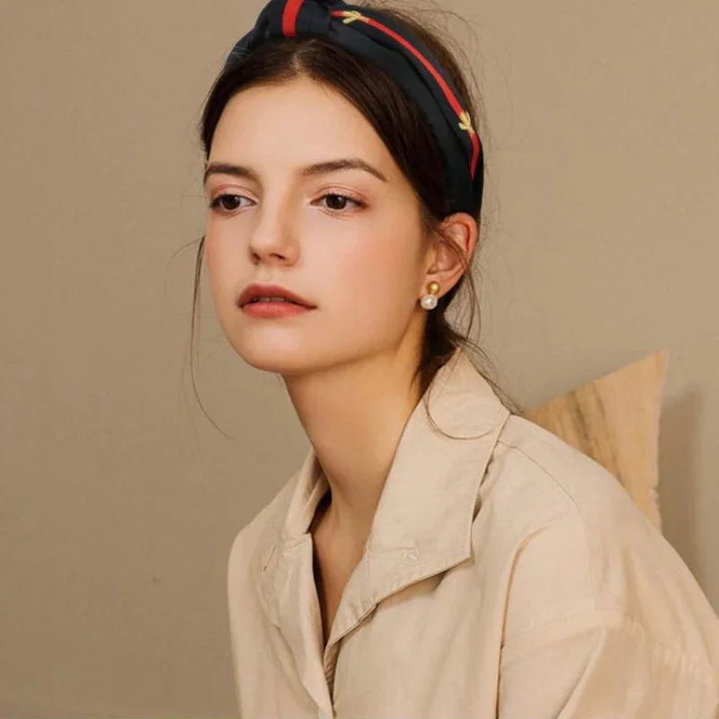 Plaid Bee Knot Design Headband for Women & Girls