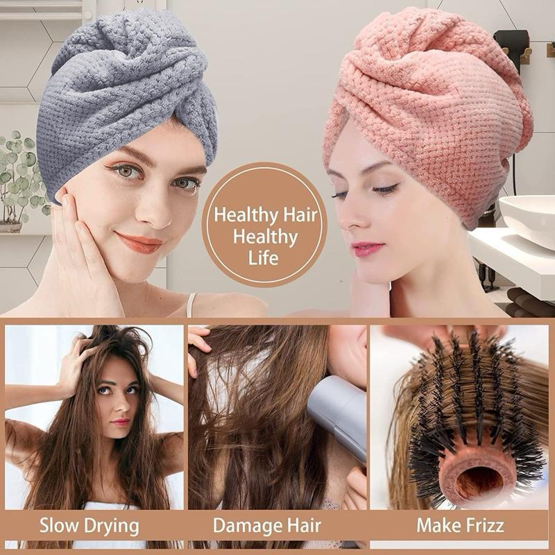 Premium Quick-Drying Microfiber Women's Hair Towel Wrap (Pack of 3)