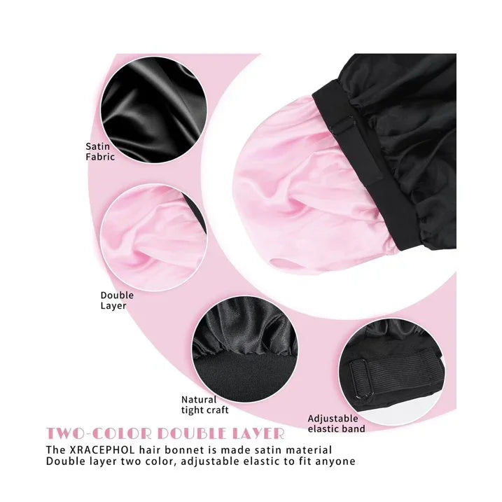 ROHAJSHOP Silk Hair Bonnet with Wide Elastic Band