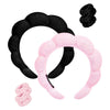 2 Pack Puffy Makeup Headbands with Wristbands Set