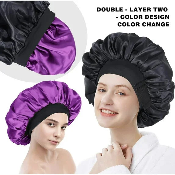 ROHAJSHOP Silk Hair Bonnet with Wide Elastic Band