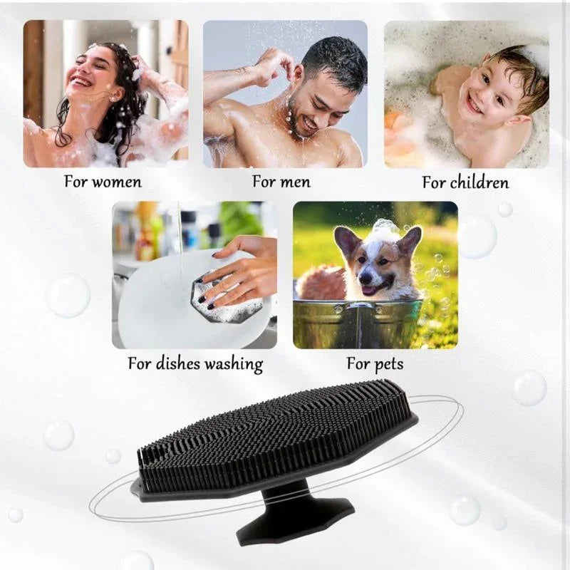 Soft Silicone Body Scrubber with Storage Hook Set